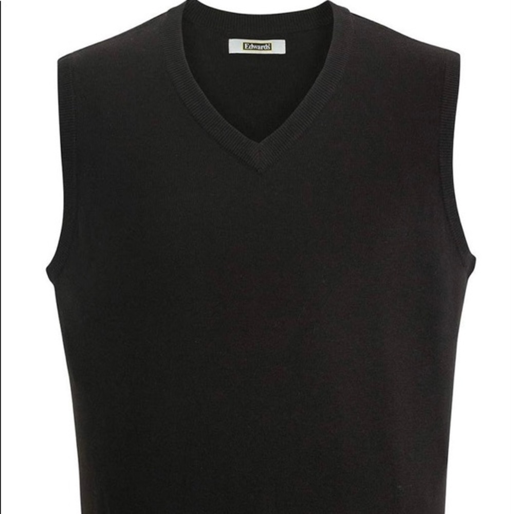 edwards black sweater vest XL